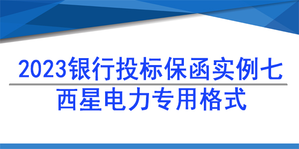 投標保函,四川西星電力科技咨詢有限公司