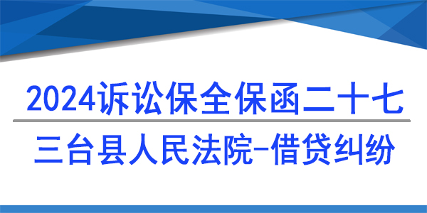 三臺縣人民法院,訴訟保全,財產保全