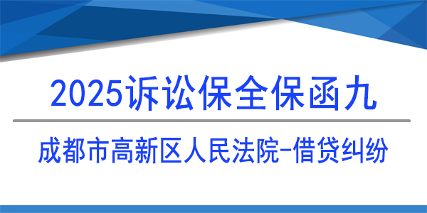 訴訟保全,財產保全,成都市高新區人民法院
