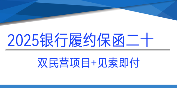 雙民營項目,履約保函,銀行保函